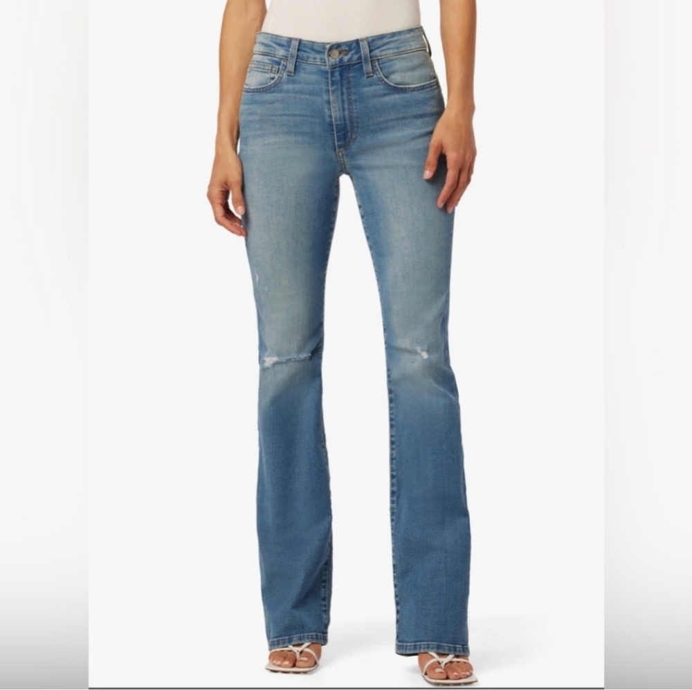 Joe's Jeans Rosellini Mid-Rise Distressed Flare Bootcut Jeans